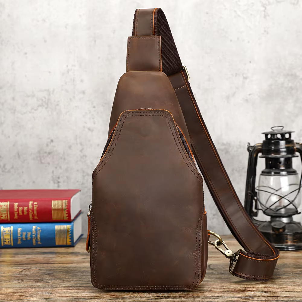 Il Sentiero — Crazy Horse Leather Chest Sling