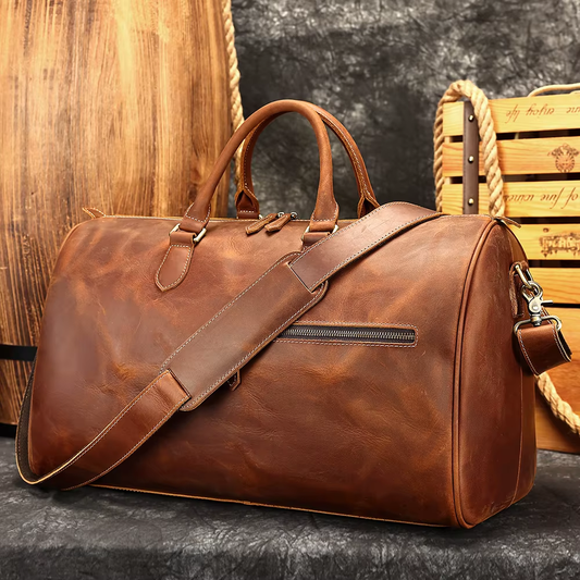 Il Meridiano — Crazy Horse Leather Duffle, Cognac