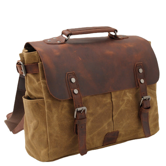 Il Postino — Waxed Canvas & Leather Messenger