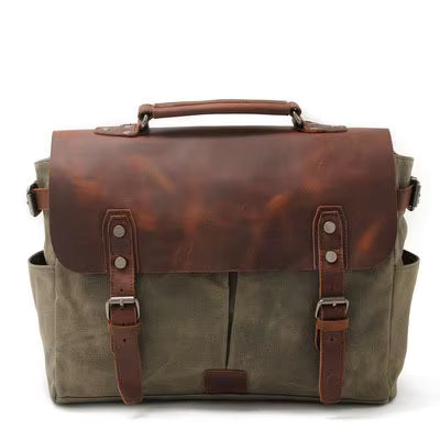Il Postino — Waxed Canvas & Leather Messenger
