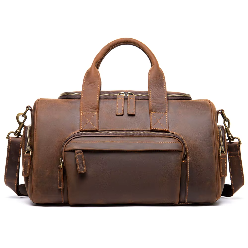 Il Giorno — Crazy Horse Leather Duffle, Coffee